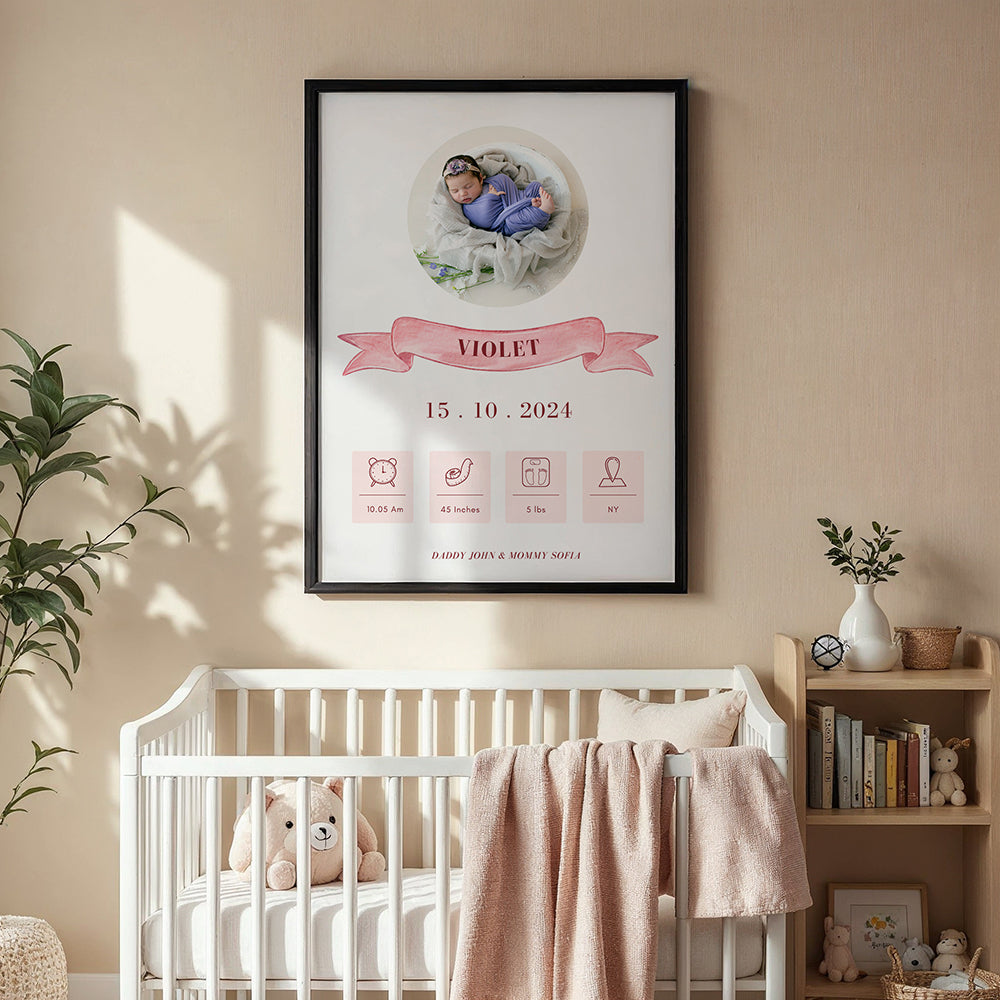 Custom Birth Stats as Nursery Wall Décor: A Unique and Heartfelt Addition